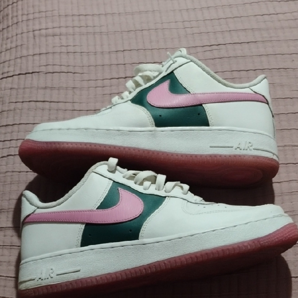 Nike Women's Athletic Shoes - White, Pink, and Green